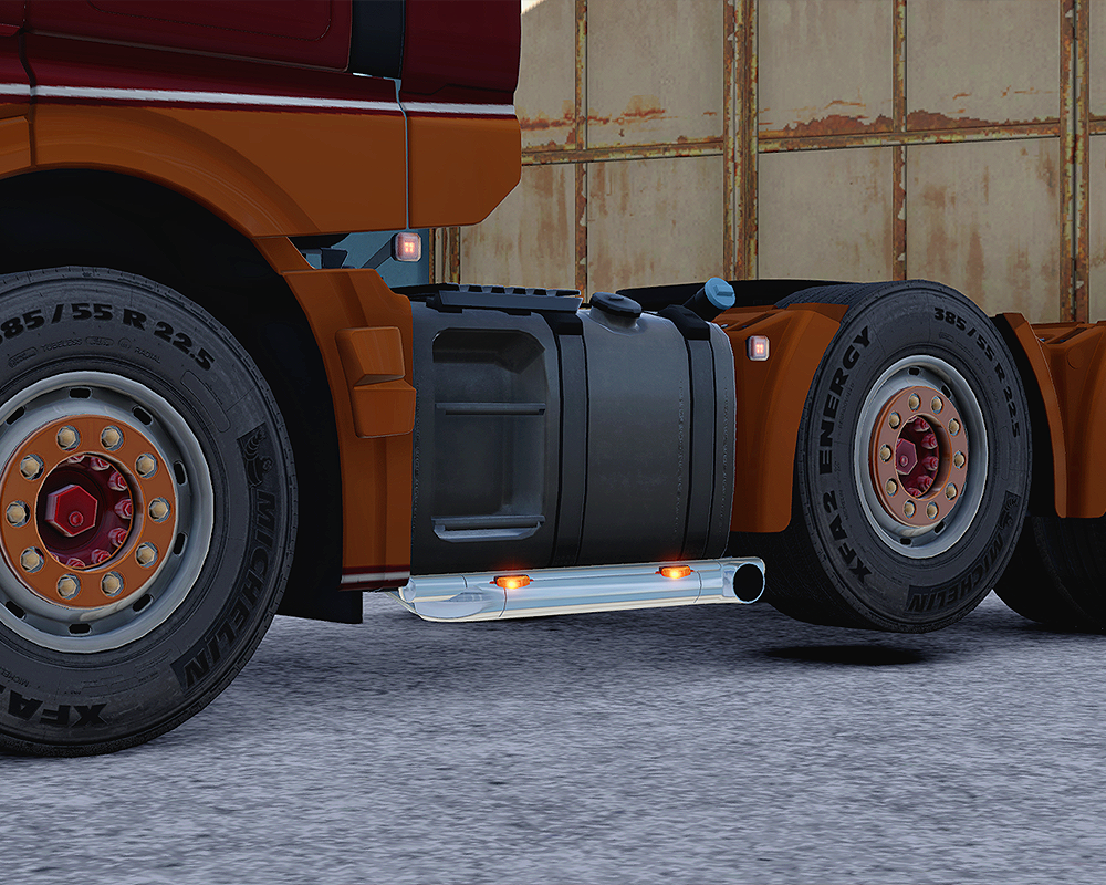 TGX 2020- sidebars with exhaust for Midlift
