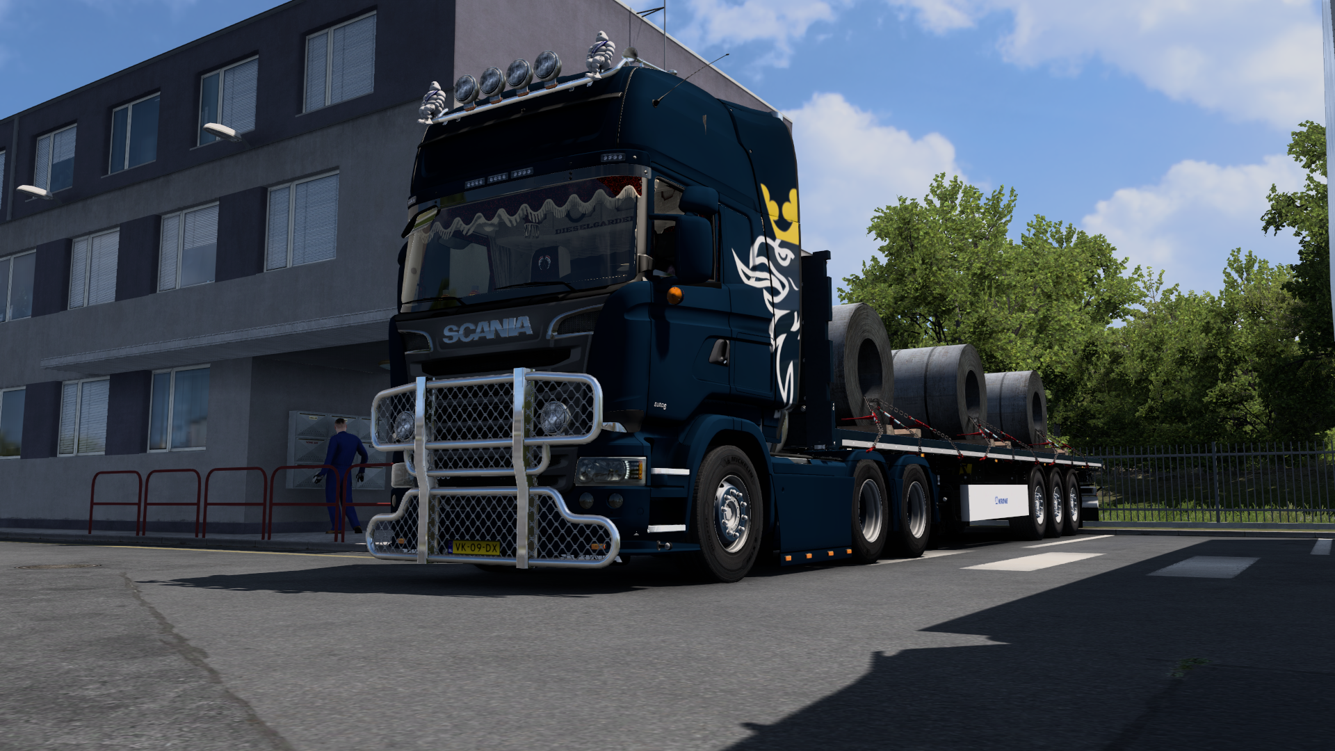 Blue Scania R580 V8 Taglift
