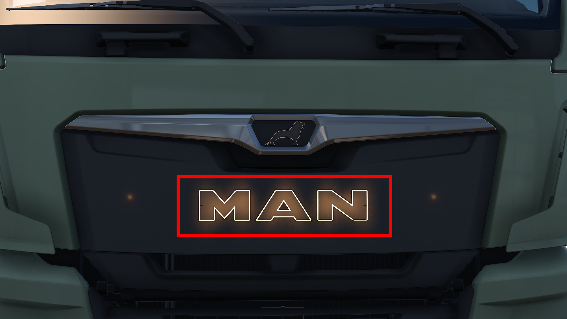 MAN orange LED Logo
