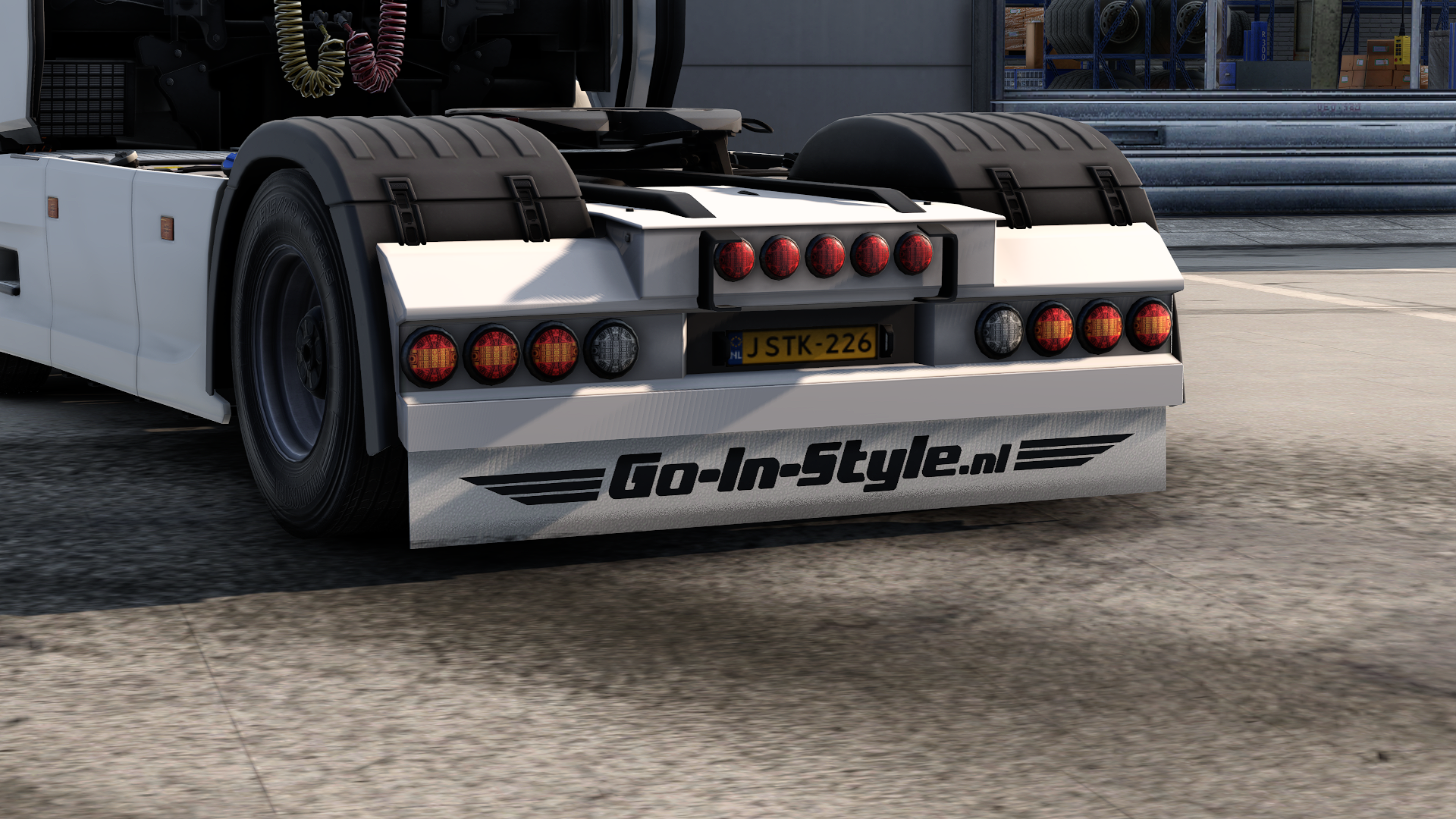 go in style white backround mudflap