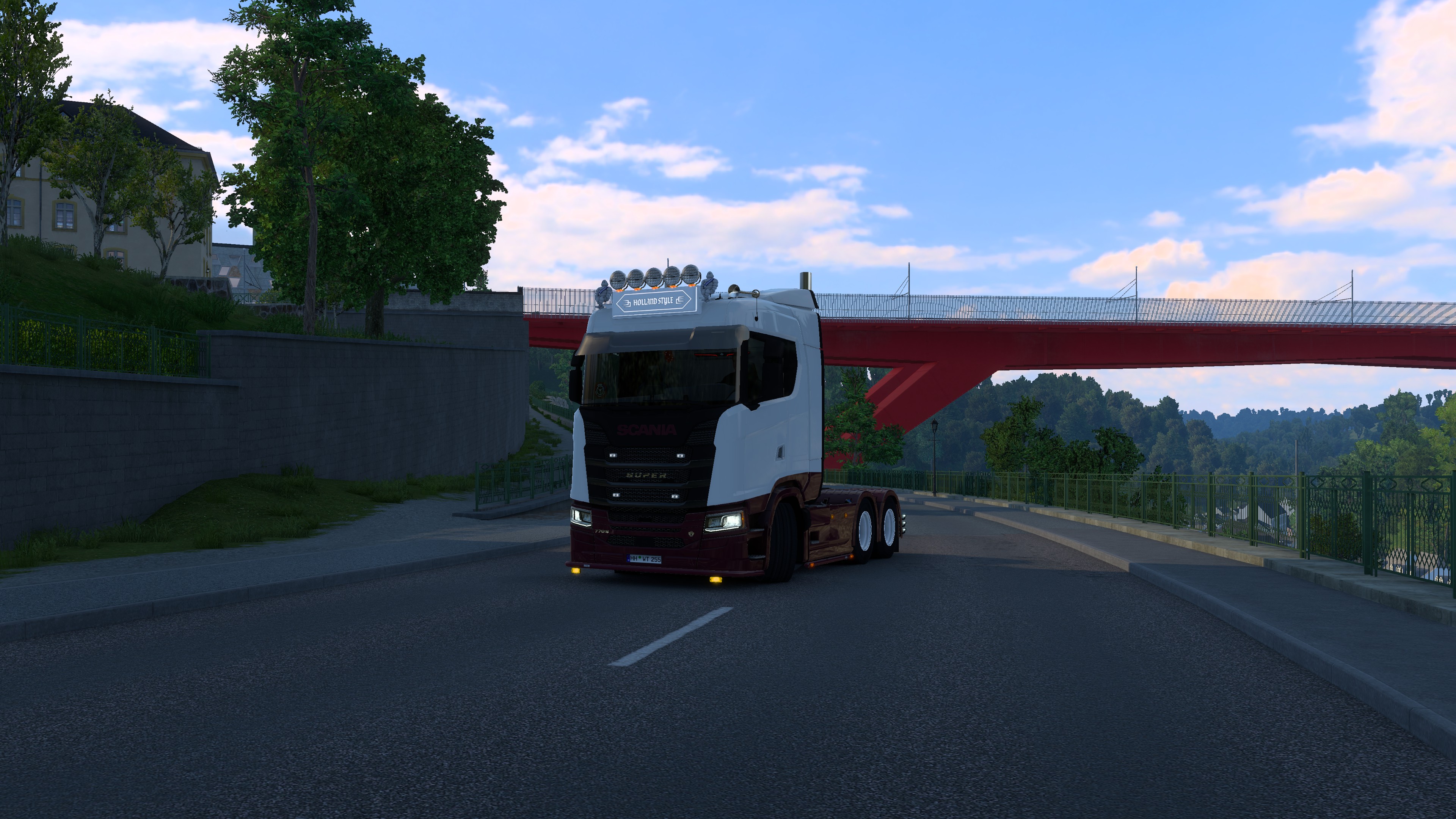 Scania 6x2 Taglift Wine Red-White Edition